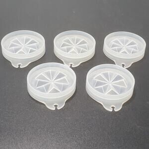 Vintage Set of 5 Tupperware Jel-ette Mini Jello Seals 1980s 2" Lids